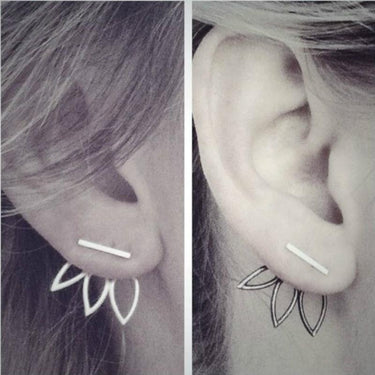 Simple Lotus Bar Stud Earrings-Your Soul Place